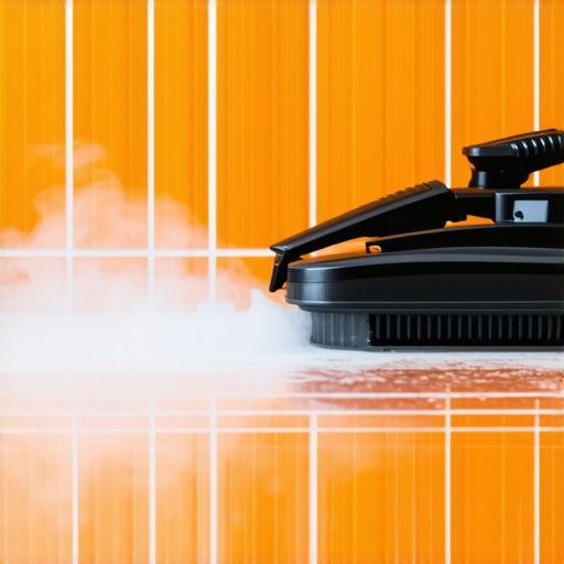 Advanced Steam Cleaning in Action Professional steam cleaner sanitizing bathroom tiles and grout