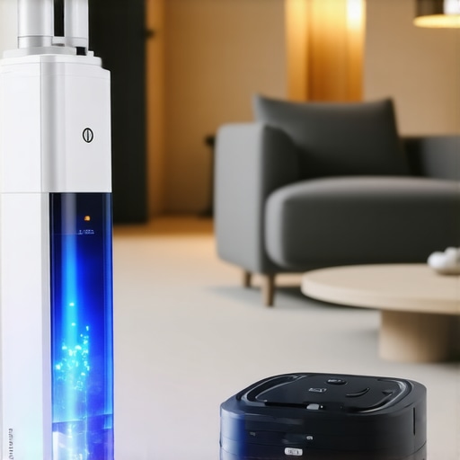 Home interior featuring UV sterilizers and robotic cleaning devices
