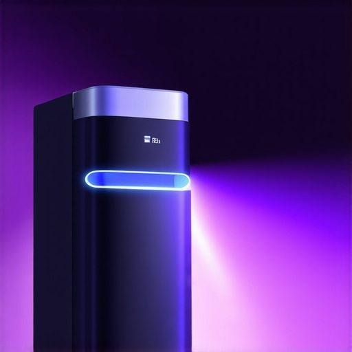 UV-C sterilization device disinfecting surfaces in a home environment