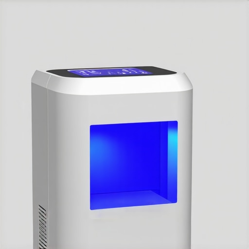 Futuristic UV-C sterilizer in a professional cleaning environment