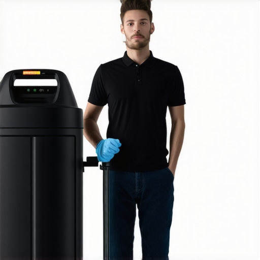 Professional use of electrostatic sprayer for sanitizing surfaces in a modern office