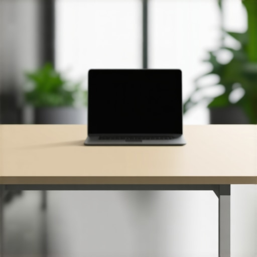 Modern office equipped with IoT sensors and disinfecting tools ensuring cleanliness