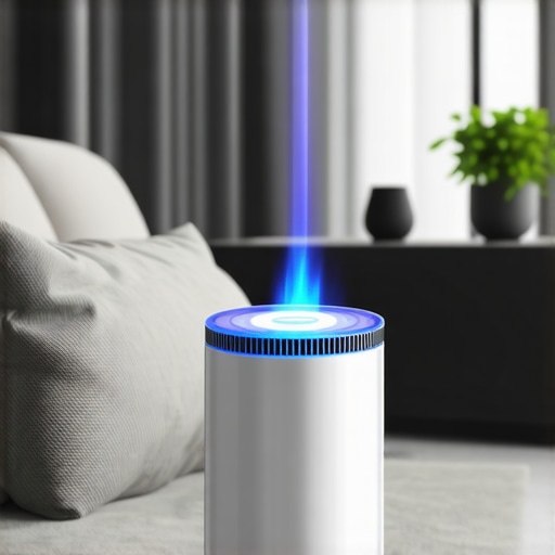 UV-C sterilization device disinfecting surfaces in a home setting